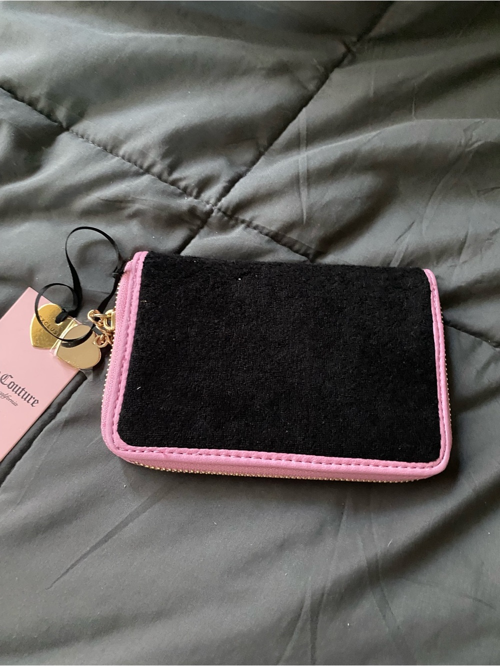 Juicy Couture Black & Pink Strawberry Zip Wallet NWT - Picture 3 of 7
